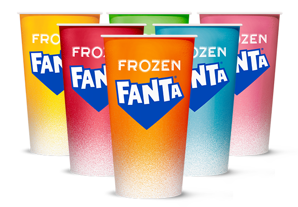 Gobelet en papier Fanta Frozen 500 ml - Boîte de 1 000 (diamètre 90 mm)