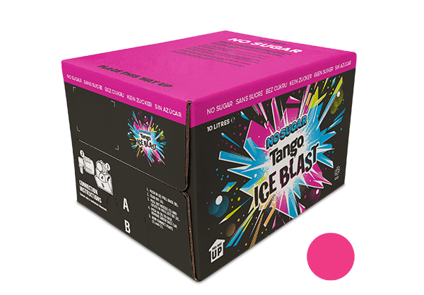 Tango Ice Blast Sans sucre, saveur cerise, prémélangé, sac en boîte de 1 x 10 L