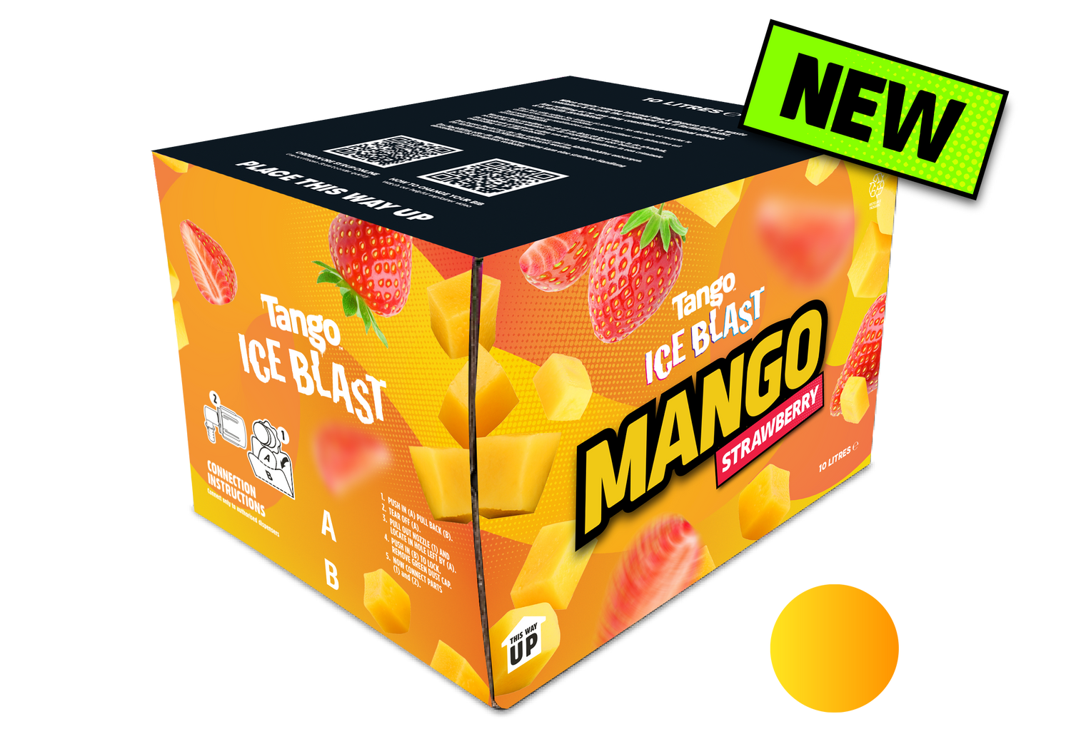 Tango Ice Blast  No Sugar Mango Strawberry Flavour Premix 1x10L Bag-in-Box