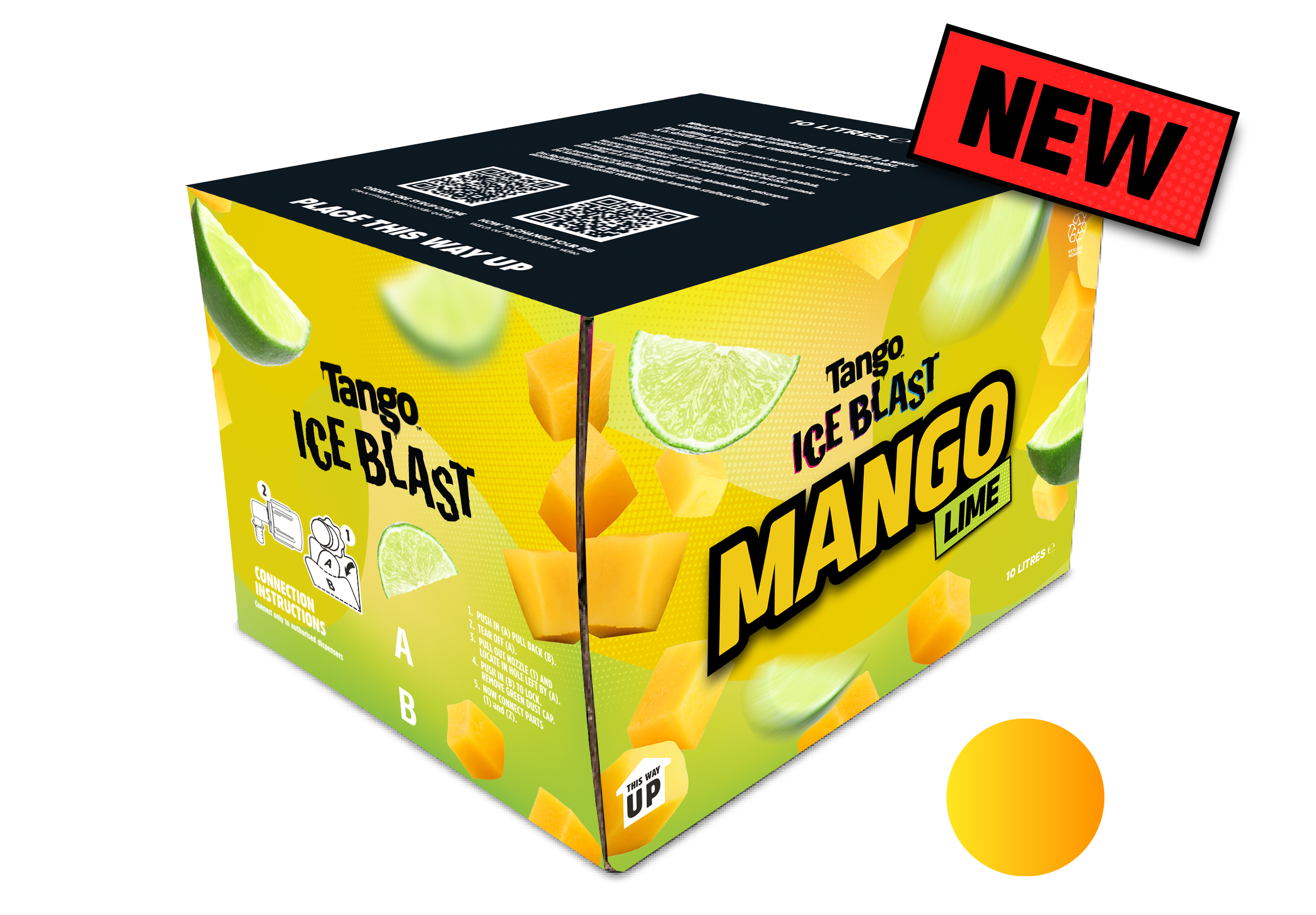 Tango Ice Blast  No Sugar Mango Lime Flavour Premix 1x10L Bag-in-Box