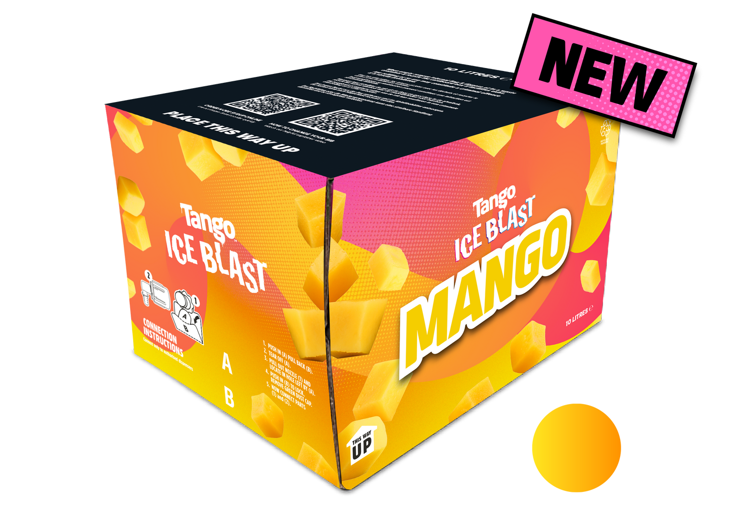 Tango Ice Blast  Sans sucre, saveur mangue, prémélangé, sac en boîte de 1 x 10 L