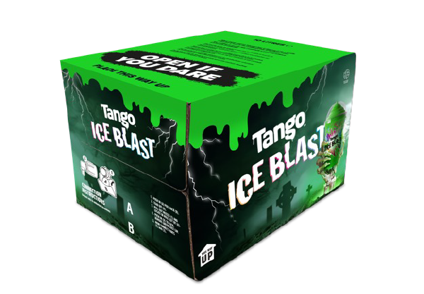 Tango Ice Blast sans sucre, saveur fraise et kiwi, prémélangé, sac en boîte de 1 x 10 L
